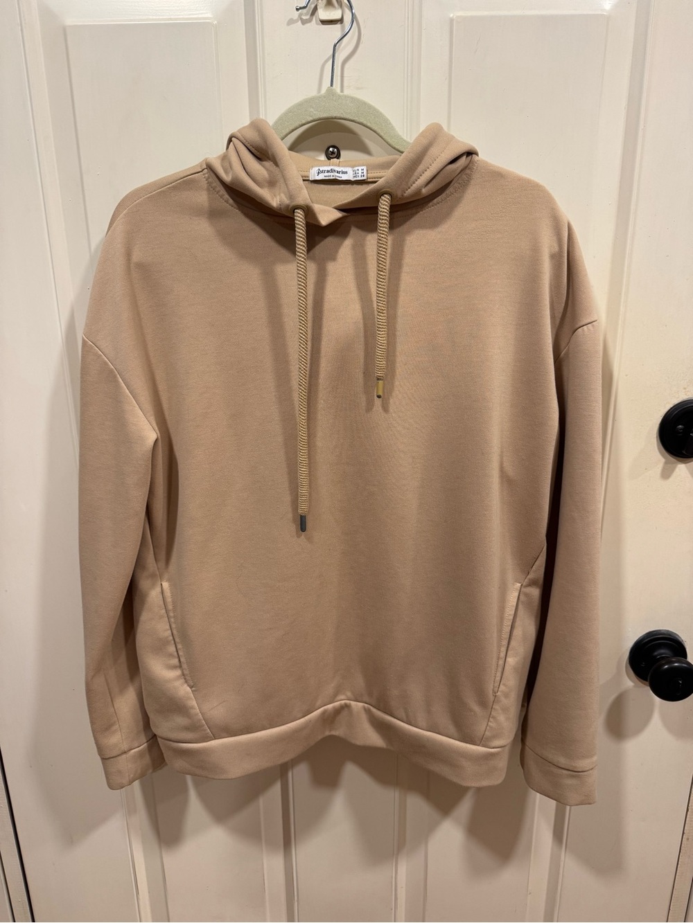 stradivarius Beige Drawstring Hoodie